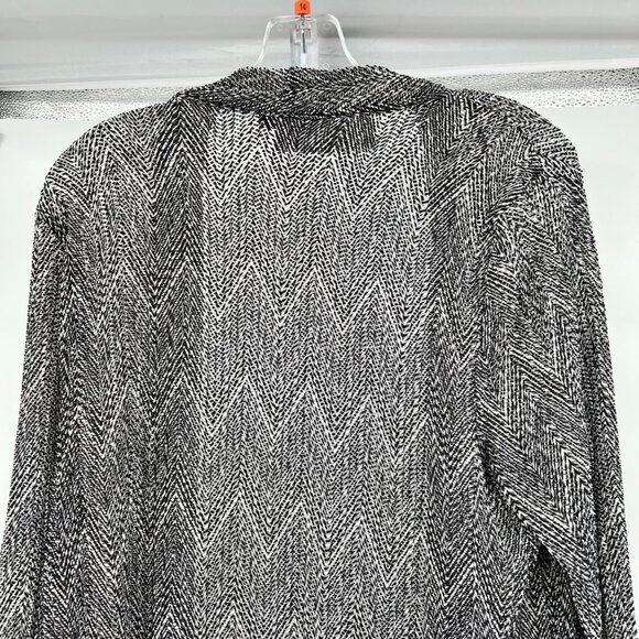 Beverly Drive Womens Sheer Cardigan Open Front 3/4 Sleeve Black/White Size 2X - Picture 6 of 8